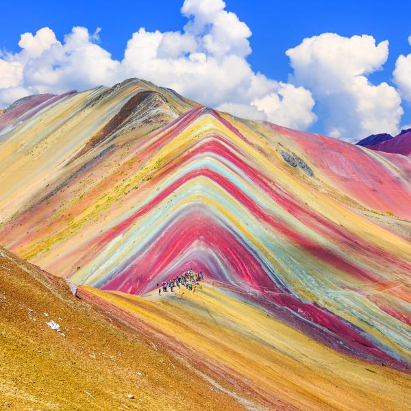Wandern Peru Vinicunca Regenbogen Berg Südamerika 